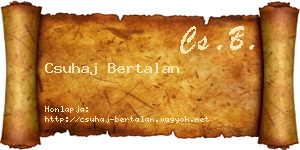 Csuhaj Bertalan névjegykártya