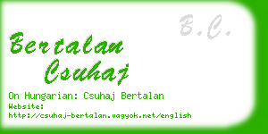 bertalan csuhaj business card